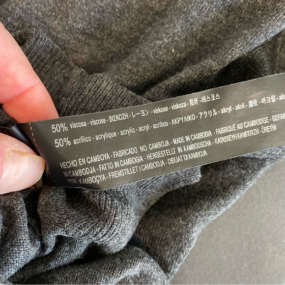 Zara dark gray thin knit Sweater top Women Small - Picture 14 of 14